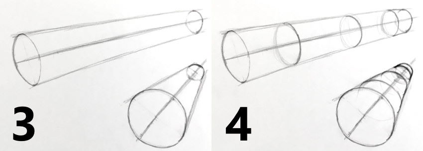 הוספת אליפסות עבור הגלילים