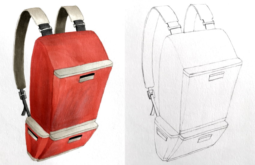 ציור תיק גב מהדמיון בעזרת מרקרים