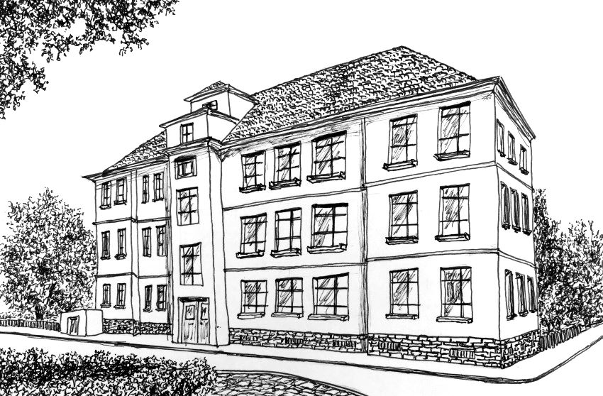 רישום בעט של בית בפרספקטיבה