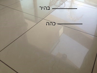 מעברים של ערכים מכהה לבהיר עקב השתקפות