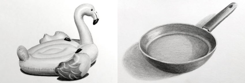 רישומים בעיפרון עם דגש על טקסטורה