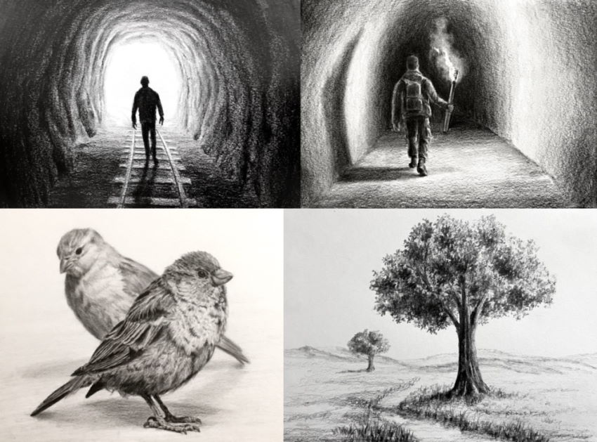 דוגמאות לציור של עומק ומרחב