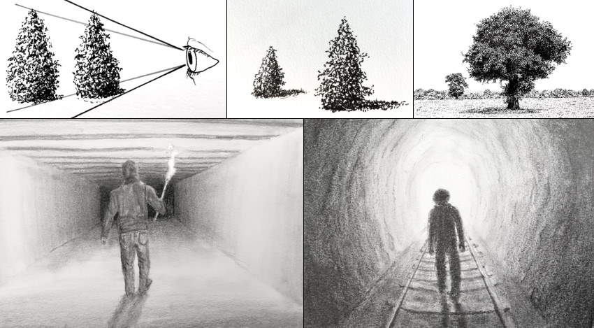 דוגמאות לציור של עומק ומרחב