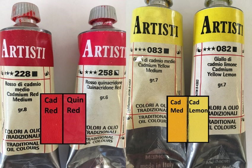 טמפרטורה של צבעי שמן צהוב ואדום