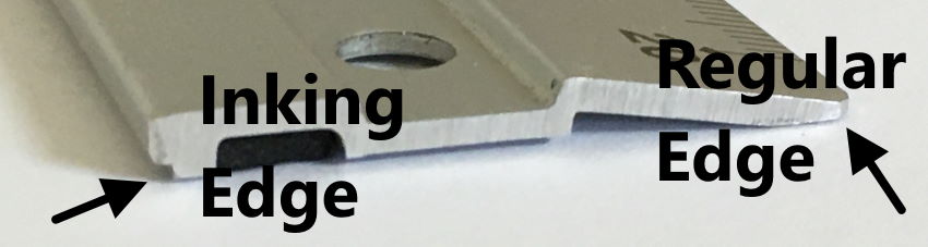 סרגל עם קצה מורם לציור ורישום