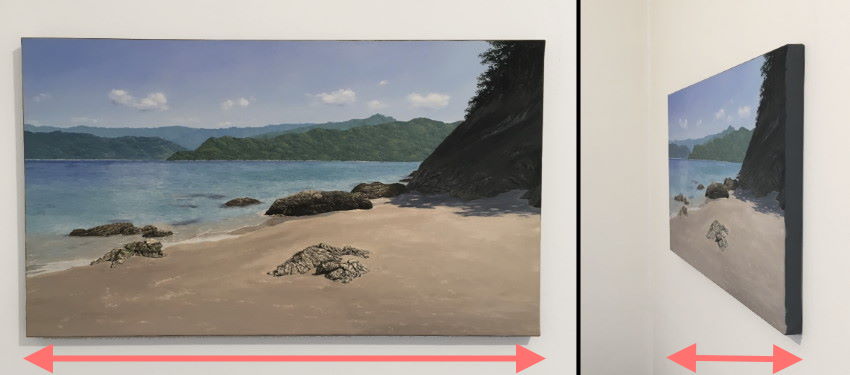 ציור שמן שנראה קצר יותר כאשר הוא בכיוון הראייה שלנו