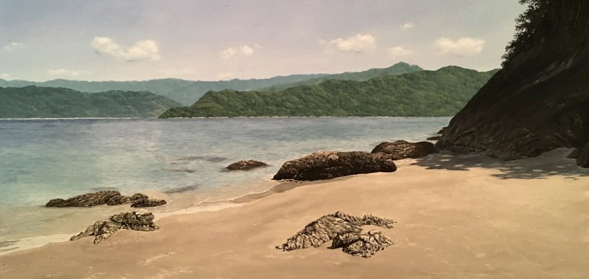 ציור שמן של חוף ים