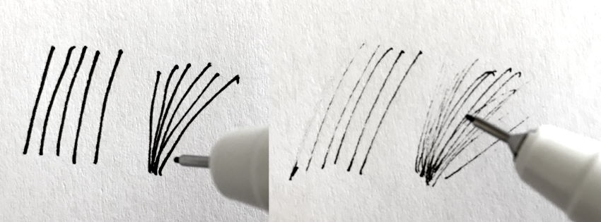 ציור ערכי בהירות שונים עם עט