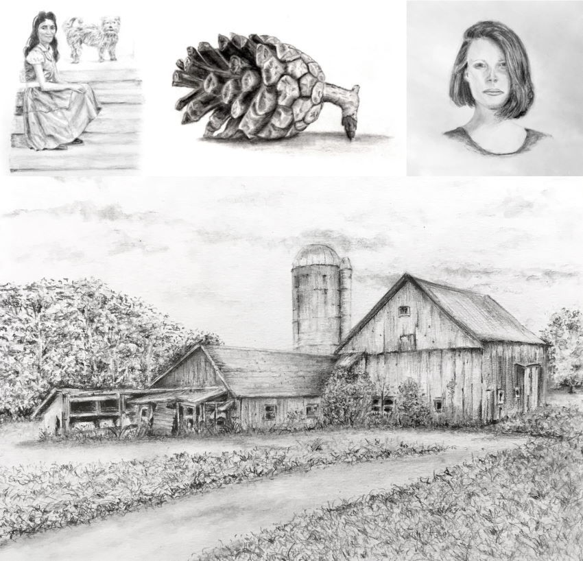 ציורים בעיפרון בסגנון ריאליסטי של אורן