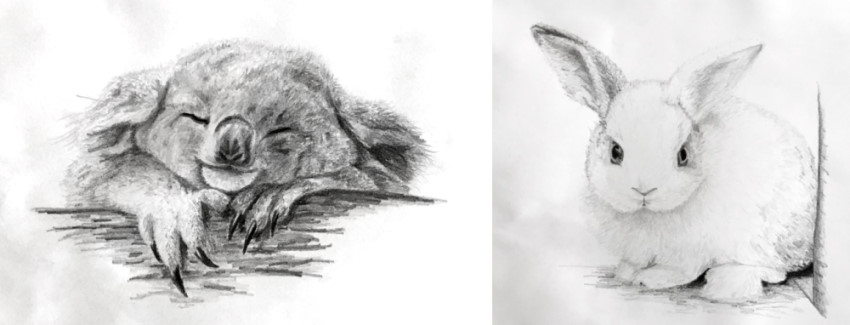 ציורים בעיפרון בסגנון ריאליסטי של עומר