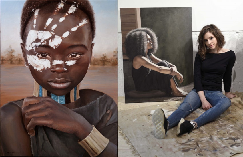 הציירת רקבה קודלין וציור דיוקן בשמן