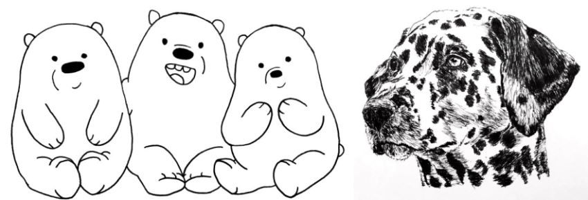 דוגמאות לציור עם עטים