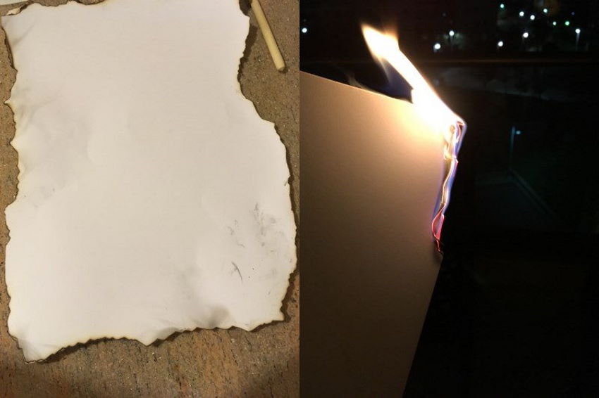 גיליון נייר עם שוליים שרופים עבור מראה עתיק