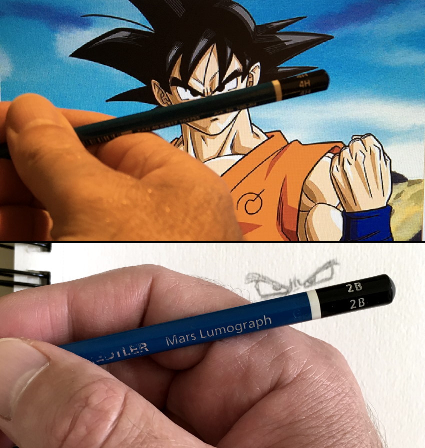 כיצד לצייר את העניים של גוקו בזווית נכונה