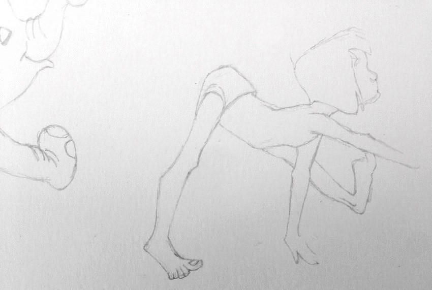 רישום בעיפרון ומחיקה של מוגלי מספר הג'ונגל