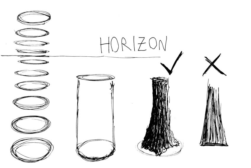 גוף מעוגל של גזע עץ