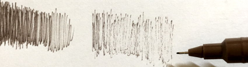 מעבר בערכי הבהירות בעזרת עט חום