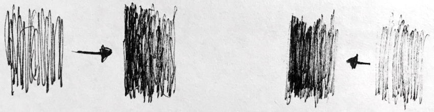 מעברים בערכי בהירות עם עט שחור