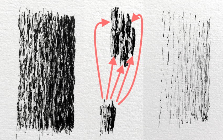 איך לצייר קליפת עץ עם עט