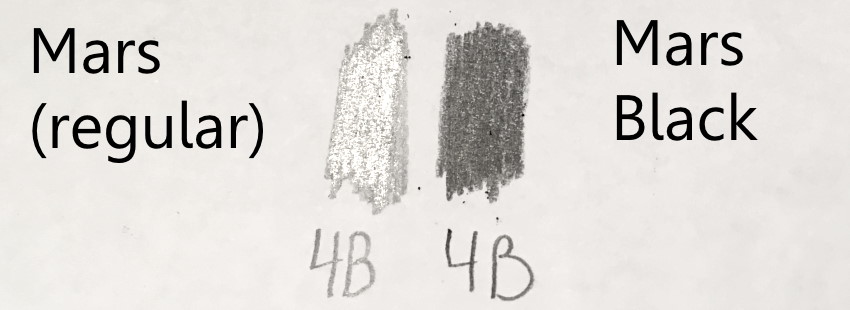 פחות ברק בעפרונות מארס בלאק לעומת גרפיט