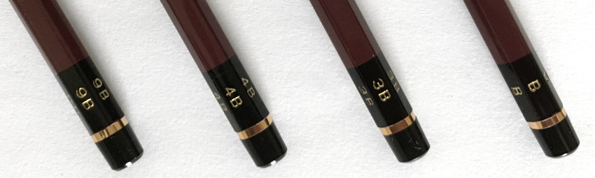 עפרונות רישום רכים עבור ערכים כהים