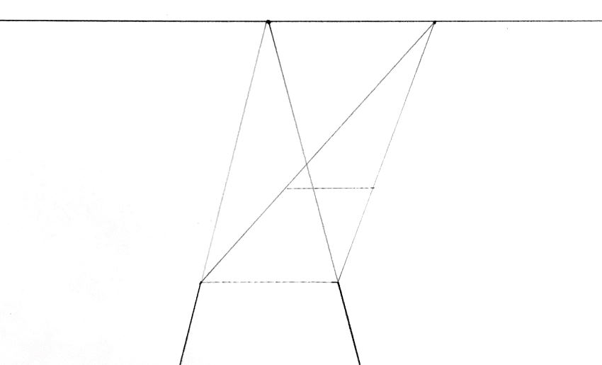 ציור של נקודת היעלמות נוספת על האופק
