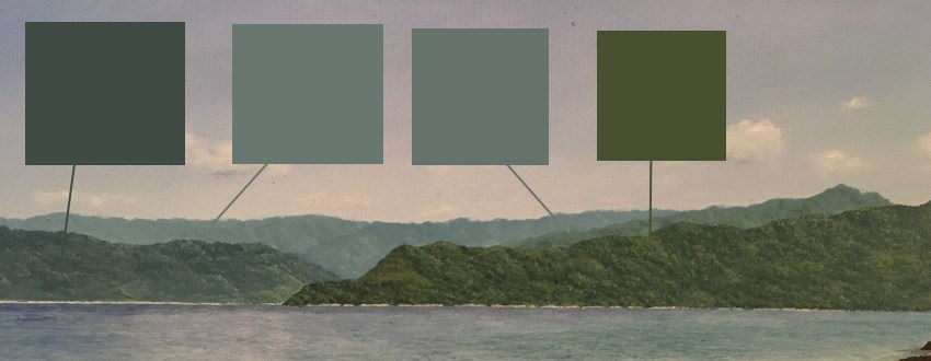 צבעים ומאפיינים של אובייקטים רחוקים בפרספקטיבה אטמוספרית