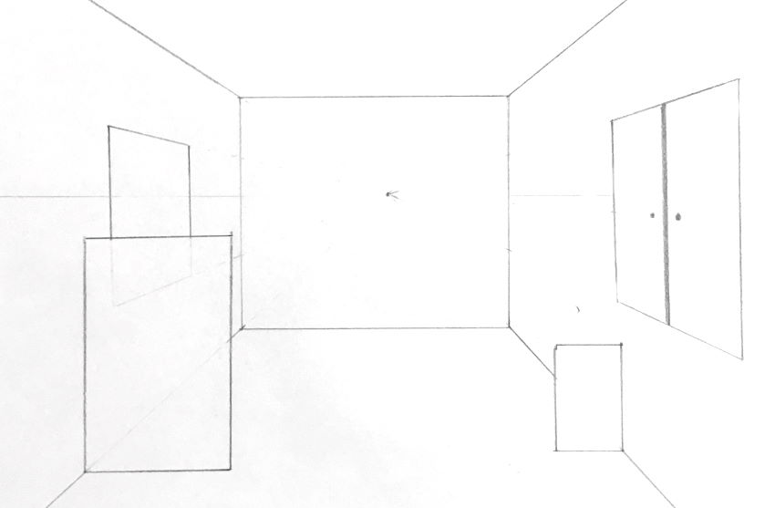 רישום של החלק הקדמי של תיבה