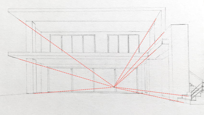 קווים עבור וילה בפרספקטיבה