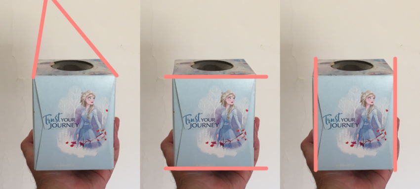 דוגמה לתיבה עם נקודת היעלמות אחת