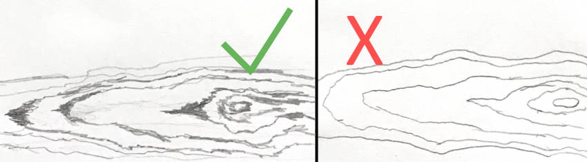 למרקם העץ אין עובי אחיד