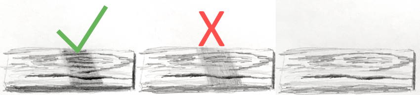 המרקם כהה יותר באזורים מוצללים