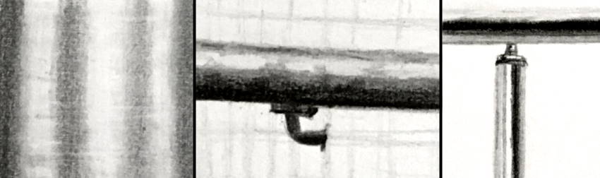 דוגמאות לציור בעיפרון של טקסטורות מתכת