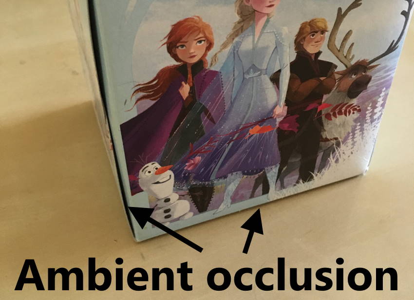 תיבה עם אזורים חסומים מאור