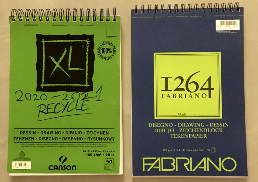 בלוק ציור עם ספירלה המשמש כספר סקיצות